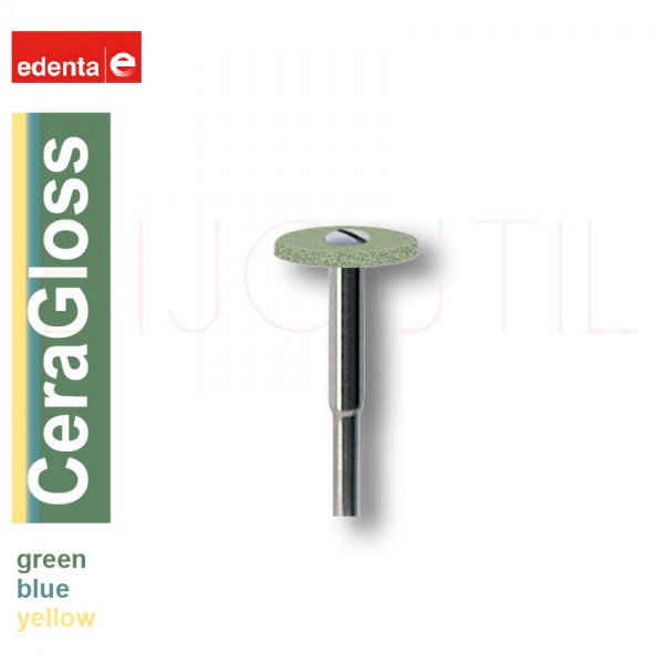 CeraGloss Polierer diamant. grün Rad Ø 12.0 x 2.0 mm auf Schaft