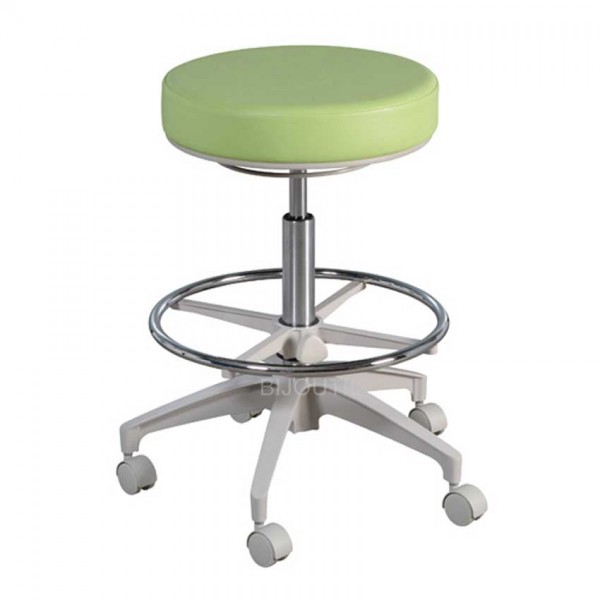 Workshop stool, upholstered, 55 - 75 cm Foot rest 5 wheels, colour upon req.